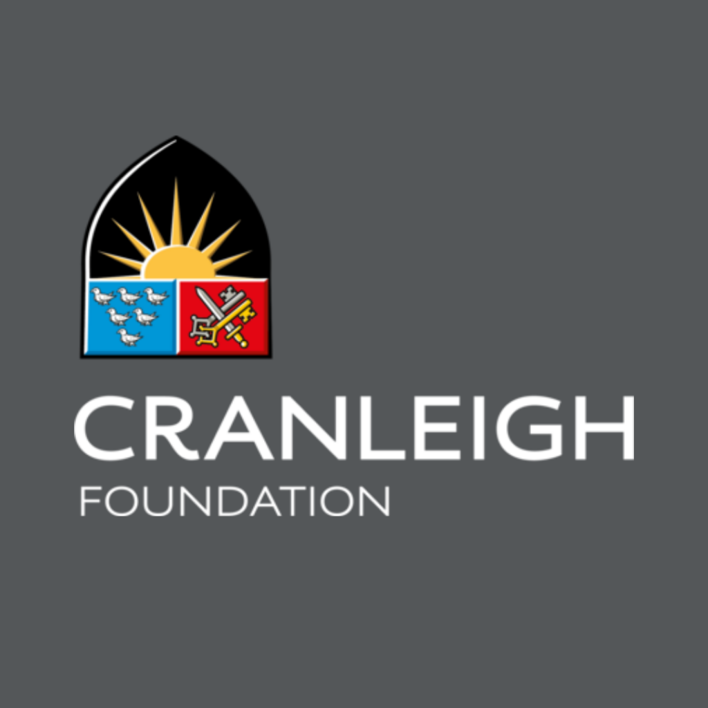 Logo of Cranleigh Foundation against a grey background